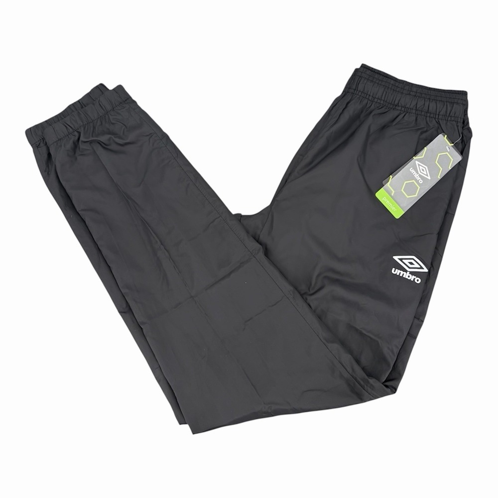 Umbro Premier Men's Black Taped Logo Track Pants Windbreaker NWT Size S